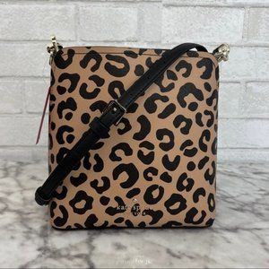 Kate Spade Darcy Graphic Leopard Small Bucket Bag Crossbody